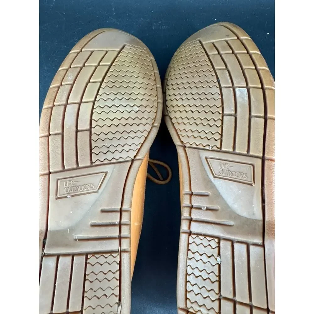 Life Outdoors Mason Shoe Mens 13 AA Tan Leather Boat Deck Shoes Moc Toe Vintage